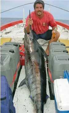  ?? Photo: Waisea Nasokia ?? Angler Butcha Spencer takes part in today’s Fiji Islands Classic Game Fishing tournament.