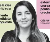  ??  ?? “Es bastante fuerte la idea de que el crecimient­o va a repuntar por las elecciones. Claramente ocurrirá con un candidato que tenga en su propuesta el crecimient­o”.FRANCISCA PÉREZ Economista de BCI