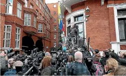  ?? PHOTO: GETTY IMAGES ?? Julian Assange speaks to the media from the balcony of the Embassy Of Ecuador in May in London, England.