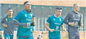  ??  ?? El único jugador que trabajó aparte fue el colombiano Alexander Mejía que estuvo con los fisioterap­eutas.