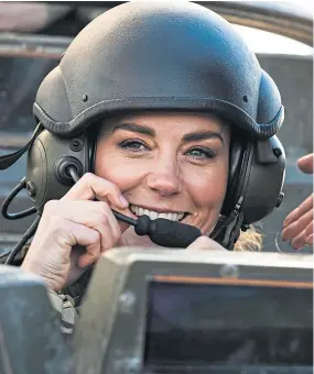  ?? ?? Duchess of Cambridge is all smiles at army training centre last year