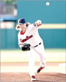  ?? KELLY O’CONNOR SPECIAL TO ENTERPRISE-LEADER ?? Jalen Beeks delivers a pitch for Boston’s Triple A minor league affiliate, Pawtucket Red Sox. Beeks is a 2011 graduate of Prairie Grove High School and a former Arkansas Razorback. Beeks has been named Minor League Pitcher of the Year by the Boston Red...