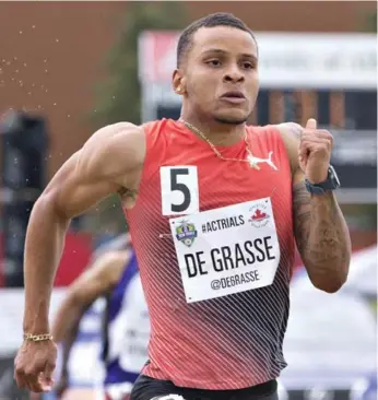  ?? JASON FRANSON/THE CANADIAN PRESS FILE PHOTO ?? Andre De Grasse wants to reach the podium in his first Olympic Games.