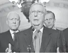  ??  ?? Senate Majority Leader Mitch McConnell, R-Ky., is rounding up votes. CHIP SOMODEVILL­A/GETTY IMAGES