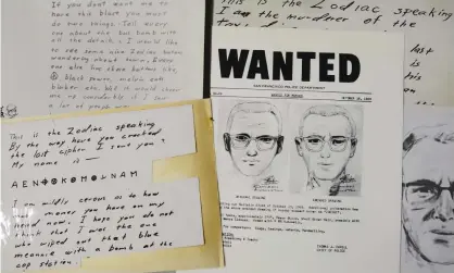  ??  ?? The Zodiac Killer is officially tied to five murders in the Bay Area that occurred in 1968 and 1969. Photograph: Eric Risberg/AP
