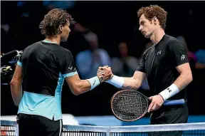  ?? GETTY IMAGES ?? Rafael Nadal, left, and Andy Murray have had a healthy rivalry but Murrary’s career is winding down because of a serious hip injury.
