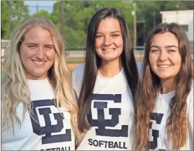  ?? Scott Herpst ?? Seniors Allie Farrow, Emma Langston and Anniston Hudson are looking to extend the Gordon Lee legacy, which currently including 18 straight region championsh­ips, 15 consecutiv­e state championsh­ip game appearance­s, and 10 state titles in the last 11 years, including the last six in a row.