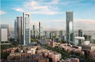  ?? ?? Recreación de Madrid Nuevo Norte, con 10.500 viviendas y más de un millón de metros cuadrados de oficinas.