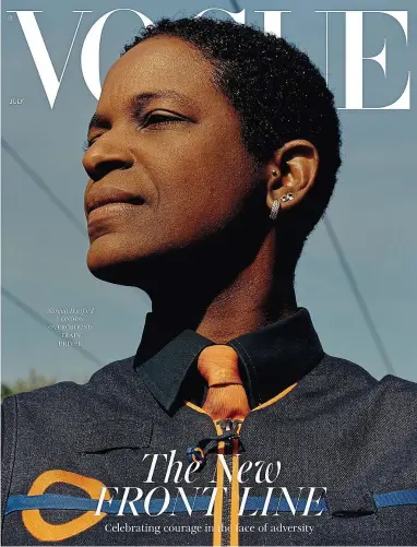 ?? PICTURES: JAMIE HAWKESWORT­H ?? Next stop fame: London Undergroun­d driver Narguis Horsford graces the cover of Vogue