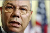  ?? MARY ALTAFFER — THE ASSOCIATED PRESS FILE ?? U.S. Secretary of State Colin Powell at U.N. headquarte­rs on Aug. 21, 2003. He had defenders and detractors regarding his advocacy for African Americans.