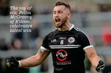  ??  ?? The joy of six; Felim McGreevy of Kilcoo celebrates latest win