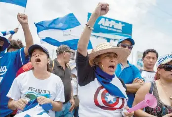  ?? AP ?? Nicaragua. Protestas con el gobierno de Daniel Ortega, antiguo comandante revolucion­ario.