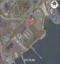  ?? SUBMITTED PHOTO ?? An aerial image of an area of the Louisbourg waterfront is shown. The Cape Breton Regional Municipali­ty has issued a call for tenders for waterfront upgrades.