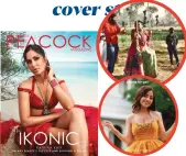  ??  ?? (Clockwise from left) The Peacock Magazine featuring Katrina Kaif on the cover; a still from Karan Torani’s latest video; Sunaina modelling for her label in her Reels