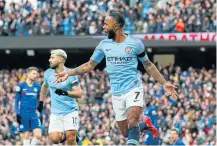  ?? Picture: ALEX LIVESEY/DANEHOUSE/GETTY IMAGES ?? THAT’S HOW YOU DO IT: Manchester City’s English midfielder Raheem Sterling celebrates scoring his team’s sixth goal during their league match against Chelsea at the Etihad Stadium in Manchester.