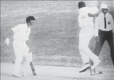  ?? ?? The controvers­ial run out of Ian Redpath by Charlie Griffith at a critical time during the Fourth Test (Source: Captains on a See-Saw/Phil Tressider [1969])