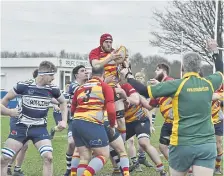  ?? ?? Borough’s Sam Crooks in line-out action v Leighton Buzzard.