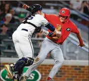  ?? CURTIS COMPTON / CCOMPTON@AJC.COM ?? While better known for his defense, Cam Shepherd hit .261 with 45 doubles, 22 homers, 21 steals and 119 RBIs across his college career.