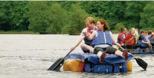  ??  ?? Hazel Grove MP William Wragg at the Etherow Raft Race