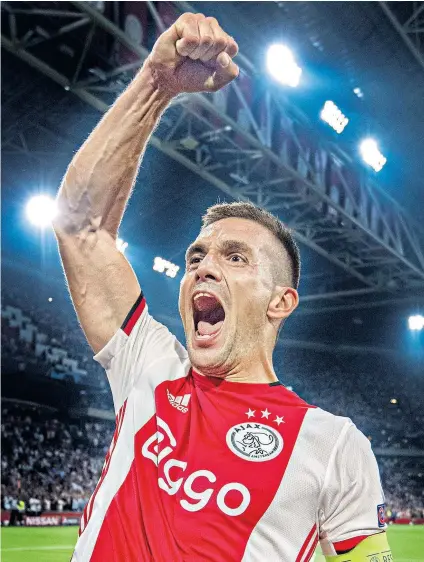  ??  ?? No regrets: Dusan Tadic left Southampto­n and has flourished in an attack-minded Ajax side