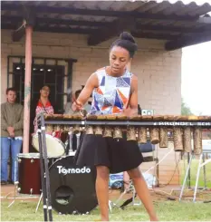  ??  ?? Mpiwa Gwindi playing marimba