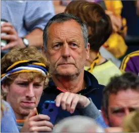  ??  ?? Face in the crowd...John Meyler watching last year’s Leinster final between his native Wexford and Kilkenny in Croke Park.