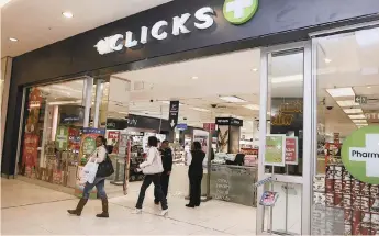  ?? | LEON NICHOLAS African News Agency (ANA) ?? CLICKS opened 17 stores in the six months to the end of February.