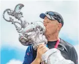  ?? Picture / Photosport ?? Team NZ CEO Grant Dalton with the America’s Cup, which ETNZ wants to defend in Auckland.