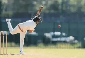  ?? ?? Robish Hentry bowling for Kerala.