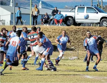  ?? Picture: SUPPLIED ?? GAME ON: Intense play in the battle for supremacy between Progress and Old Collegians in the title decider played at Thobi Kula Indoor Sports Centre