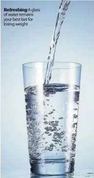  ??  ?? Refreshing
A glass of water remains your best bet for losing weight