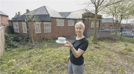  ??  ?? Tina Hogben of Miss Tina’s Cafe in Southwick is hoping to transform this outdoor space.