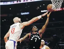  ?? MARCIO JOSE SANCHEZ/THE ASSOCIATED PRESS ?? The Raptors’ Kyle Lowry got back on track Monday against the Clippers.