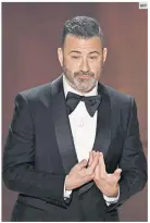  ?? AFP ?? JIMMY KIMMEL. El anfitrión de la pasada entrega de los Oscar aprovechó la ceremonia para hablar de las huelgas en Hollywood.