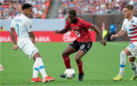  ??  ?? Thrashed…T&T were beaten 6-0 by USA at last year’s Gold Cup