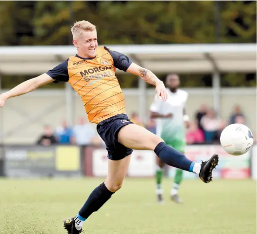  ??  ?? Dan Roberts scored the game's only goal when Slough Town hosted Dartford in the league in January. The Rebels have beaten their play-off rivals twice this season but manager Neil Baker says that won't count for anything in next week's eliminator.
