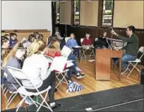  ?? CONTRIBUTE­D PHOTOS - FALLS VILLAGE CHILDREN’S THEATER ?? Musical director Dan Porri leads Falls Village Children’s Theater members in a rehearsal for “Madagascar.”