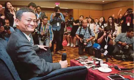 ?? PIC BY MOHD YUSNI ARIFFIN ?? Founder and executive chairman of Ali Baba Group Jack Ma at the Global Transforma­tion Forum at the Kuala Lumpur Convention Centre yesterday.