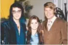  ??  ?? 1. 1970s icons Elvis and Priscilla Presley with Campbell 2. Carl Wilson and fill-in Beach Boy Campbell in 1965 3. With True Grit co-star John Wayne in 1974 4. Kim and Glen in the early years 5. Shannon, Kim, Glen, Ashley and Cal Campbell at the Grammys...