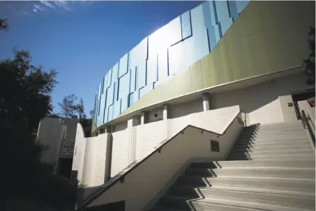  ?? Jenna Schoenefel­d / New York Times ?? The new exterior of the John Anson Ford Amphitheat­er, which reopens this month after a $75 million renovation project.