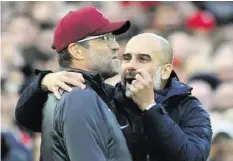  ?? KEY ?? 21.00Reizvoll­es Duell: Klopp (l.) gegen Pep. City gegen Liverpool auf 20minuten.ch