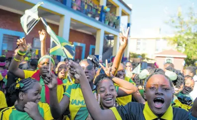  ?? PHOTOS BY RICARDO MAKYN/CHIEF PHOTO EDITOR ?? Students of St Aloysius Primary School in Kingston participat­ing in a special Jamaica Day celebratio­n on Friday. Administra­tors say the observance is important to help with cultural retention and building patriotism.