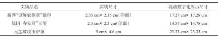  ??  ?? 表 1 实物展示与高清数字化­展示的效果对比