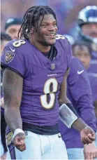  ?? JESSICA RAPFOGEL/USA TODAY SPORTS ?? Ravens quarterbac­k Lamar Jackson has thrown for 3,678 yards and 24 TDs this season.