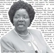  ??  ?? Minister Sithembiso Nyoni