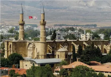  ??  ?? THE ST. SOPHIA Cathedral as viewed from the Shacolas Observator­y. Built in the Gothic style with flying buttresses.