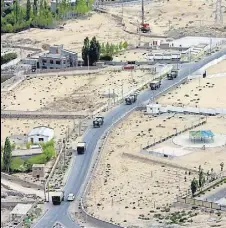  ?? ANI ?? Indian Army trucks in Leh on Thursday.