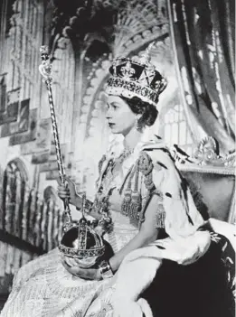  ?? GETTY-AFP ?? Queen Elizabeth II on her coronation day June 2, 1953, in London.