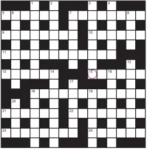  ??  ?? Play our accumulato­r game! Every day this week, solve the crossword to find the letter in the pink circle. On Friday, we’ll provide instructio­ns to submit your five-letter word for your chance to win a luxury Cross pen. UK residents aged 18+, excl NI. Terms apply. Entries cost 50p