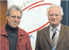  ?? FOTO: NELE FAUSER ?? Der Beiratsvor­sitzende Heinz Geyer (links) und der Vereinsvor­sitzende Thomas Maile (rechts).